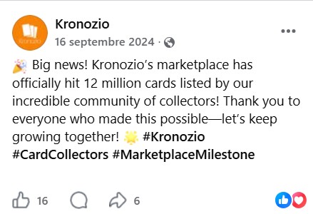 In 2024, Kronozio had more than 12 millions cards listed on its marketplace with front and back images, and detailed documentation for each card.